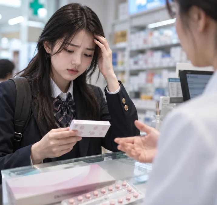 감기약이 필요했지만, 피임약을 복용한 초등학생? 약국은 초딩처럼 안보였다.