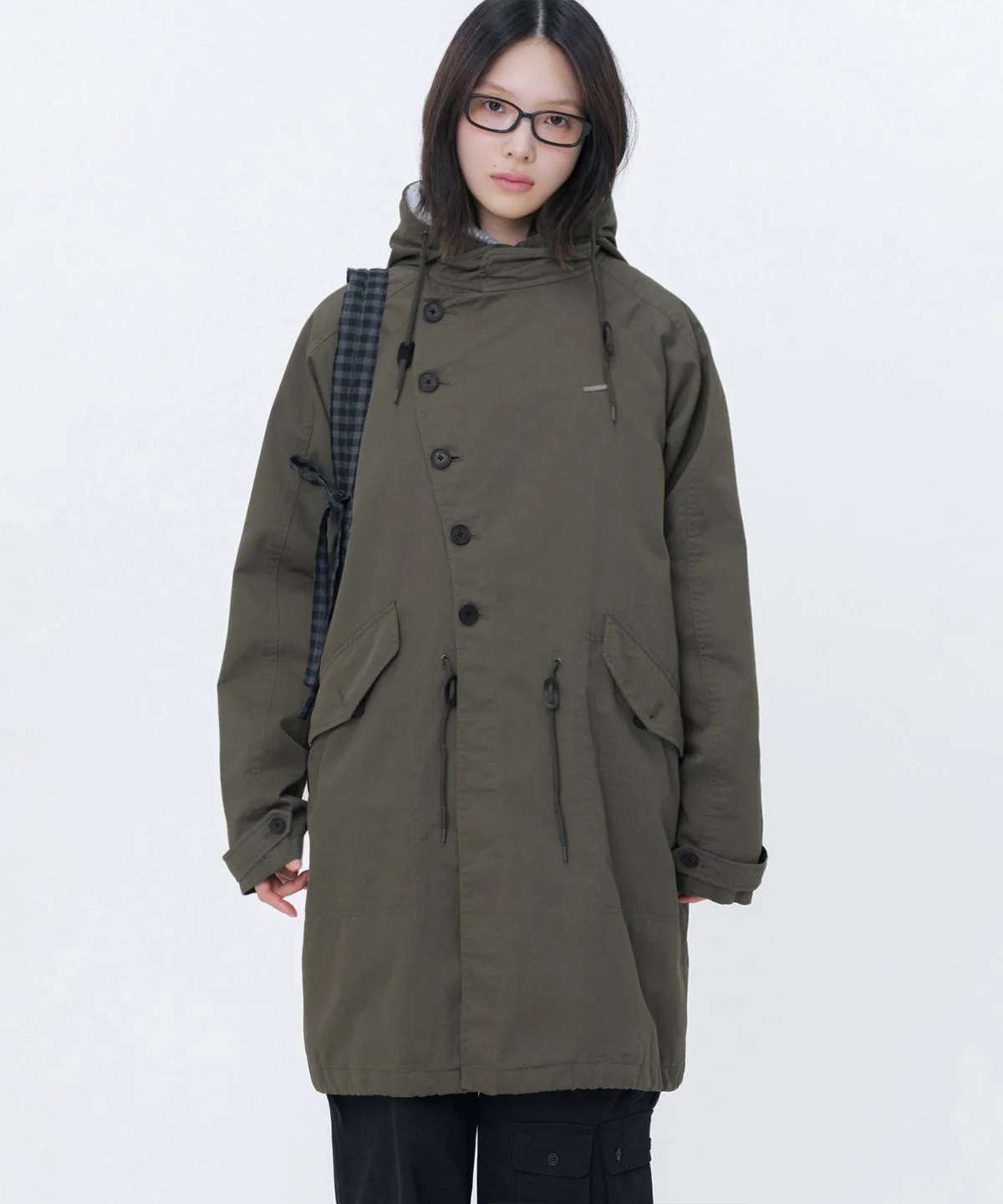[송이송이x미세키서울]Asymmetry button field jacket KHAKI