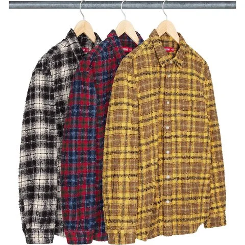 Frayed Textured Plaid Shirt