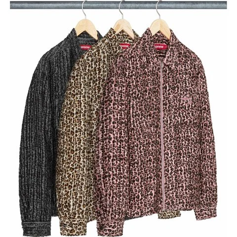 Leopard Frayed Zip Up Shirt