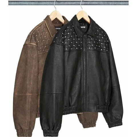 Swarovski® Studded Quilted Leather Jacket