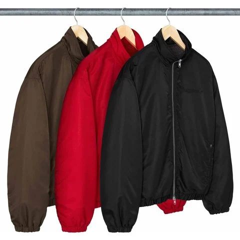 Stand Collar Lined Nylon Jacket