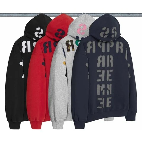 Mirrored Appliqué Hooded Sweatshirt