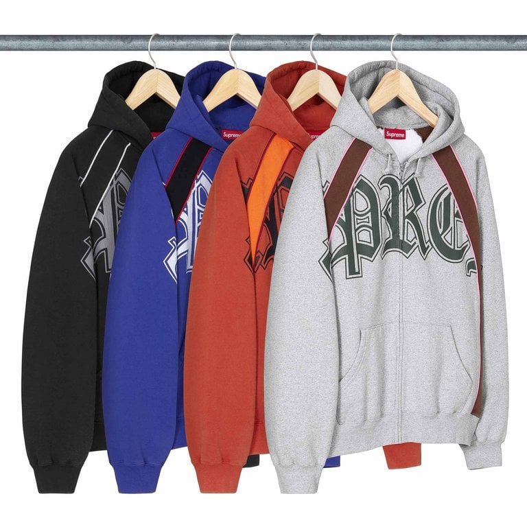 Paneled Zip Up Hooded Sweatshirt